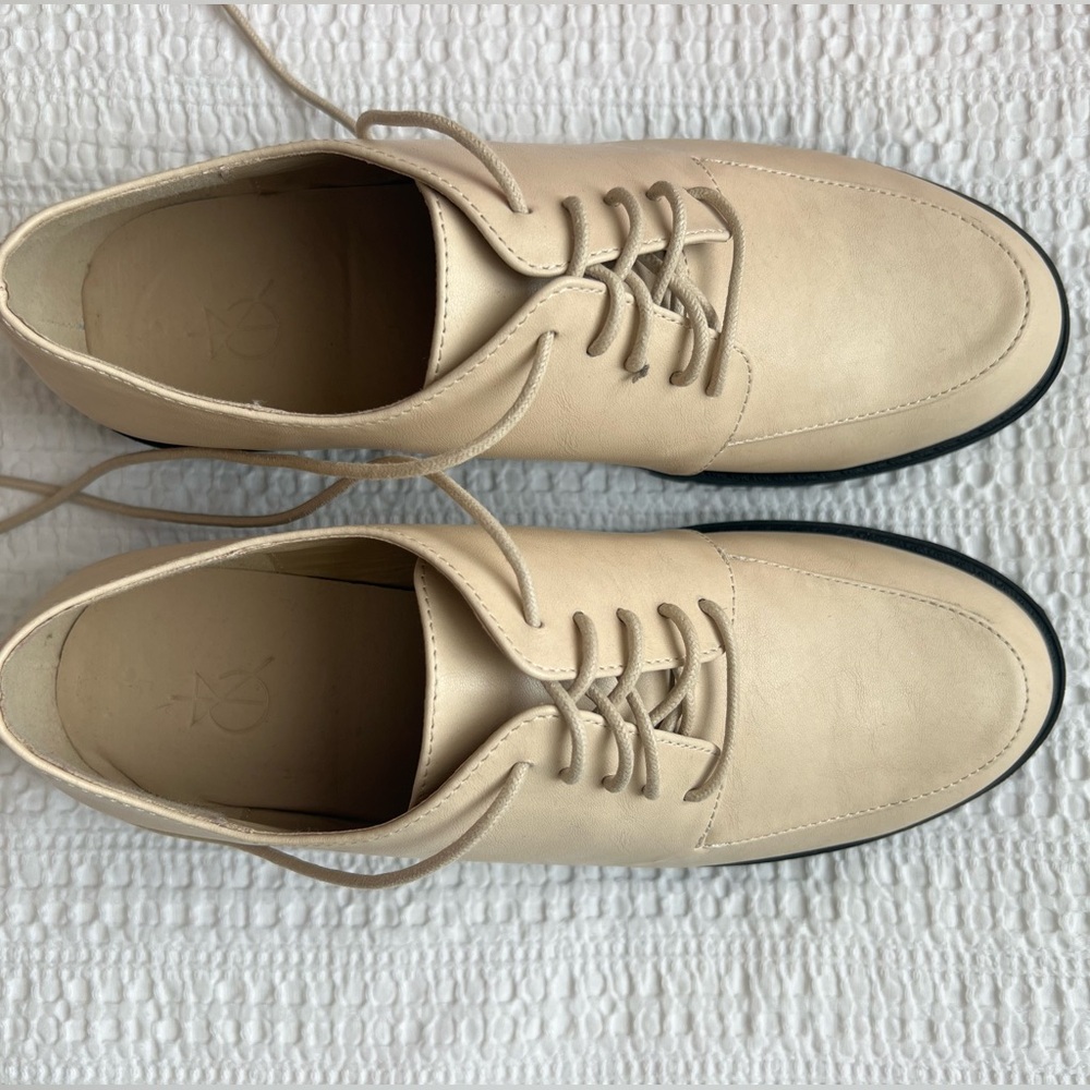 LULUS Beige Lace Up Dress Shoes